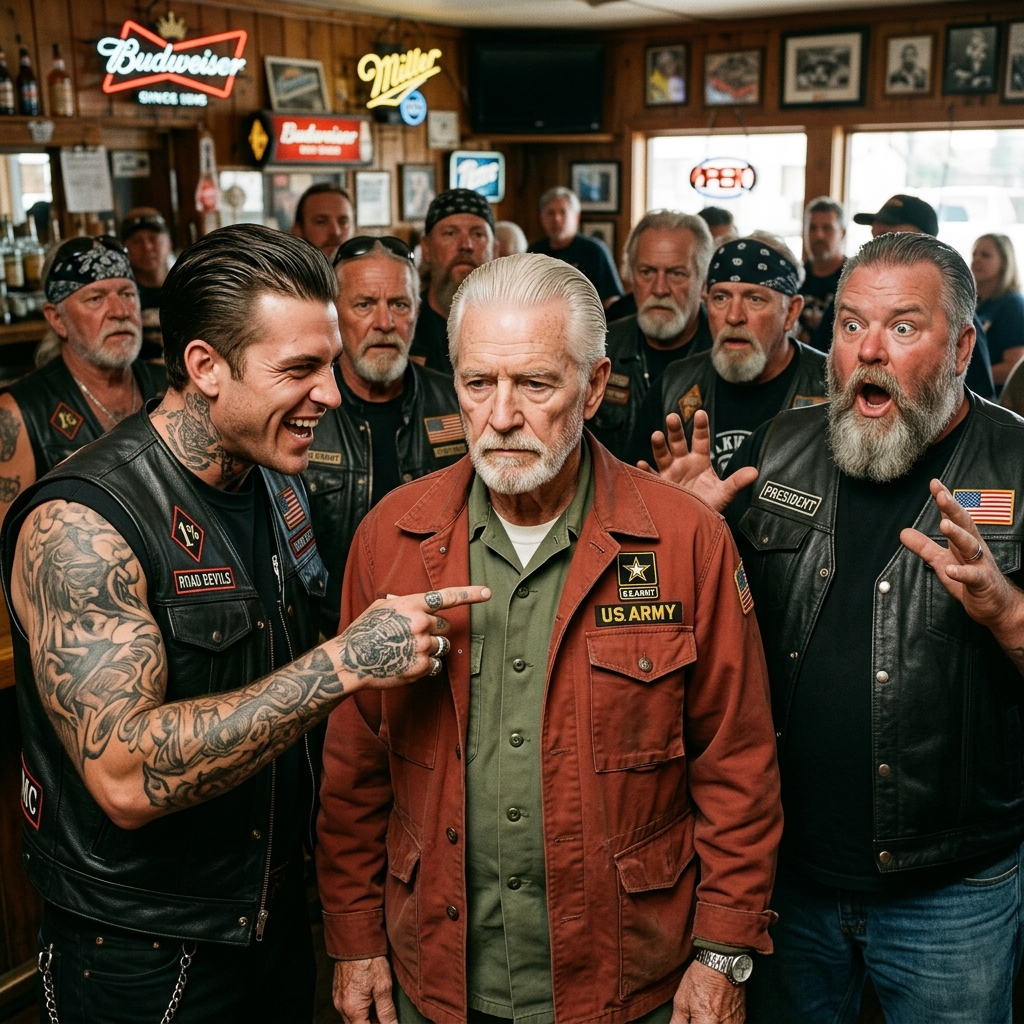 “Nice Patch, Grandpa,” the Young Biker Mocked — Then the Club President Saw the Patch and His Face Went White