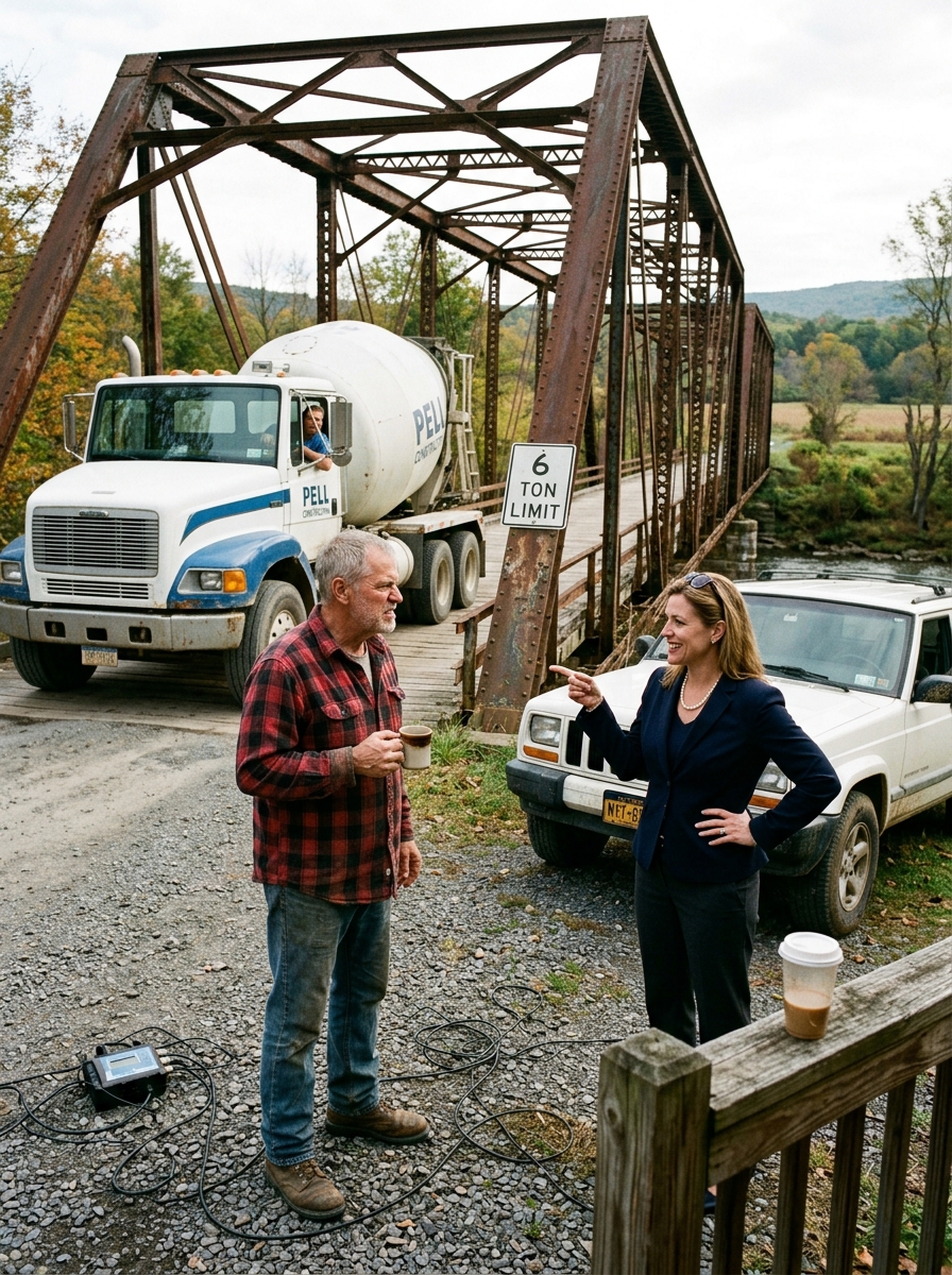 WHOLE STORY: I watched the first cement truck roll across my great‑grandfather’s bridge. The Mack mixer had Pell Construction in forest green on the side