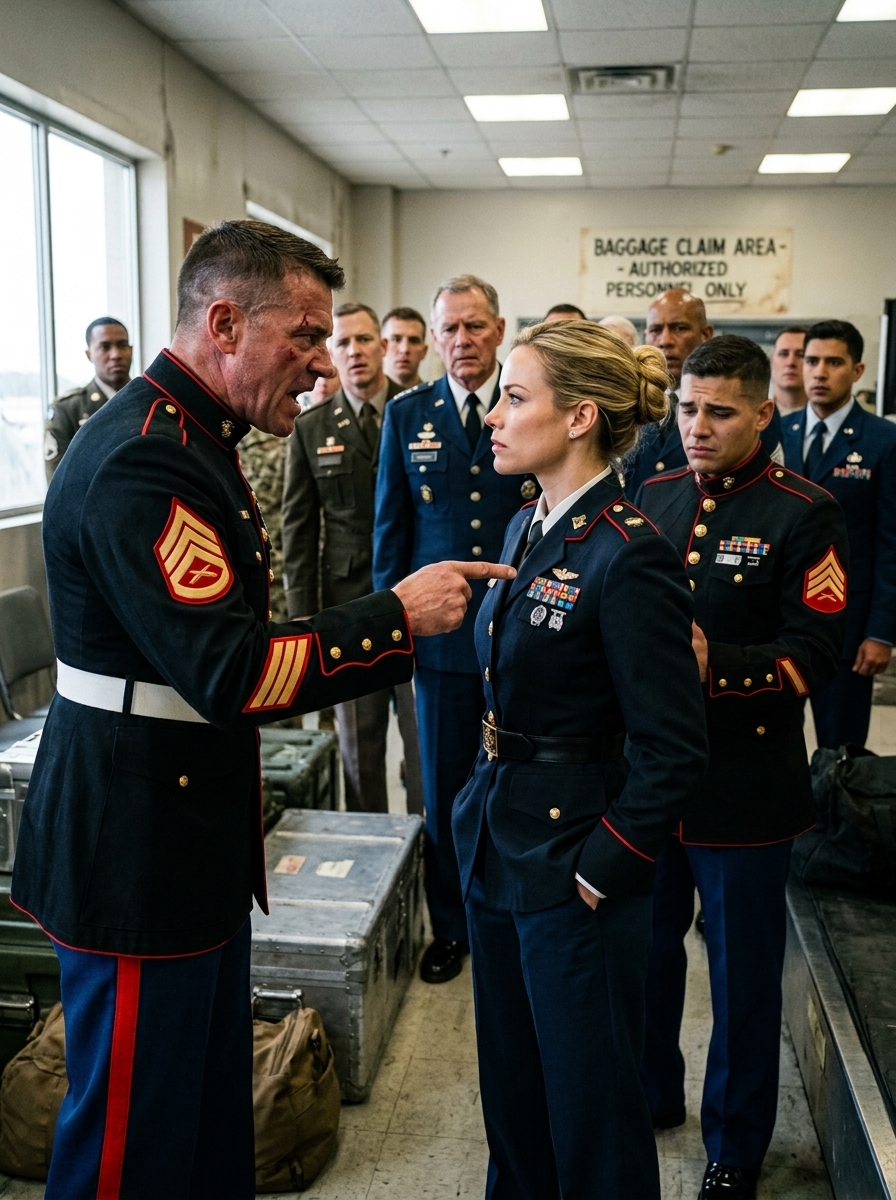 WHOLE STORY: A Marine LOOSED his full force into my shoulder, hot coffee erupting across my blouse while the Pentagon cafeteria fell into stunned silence.