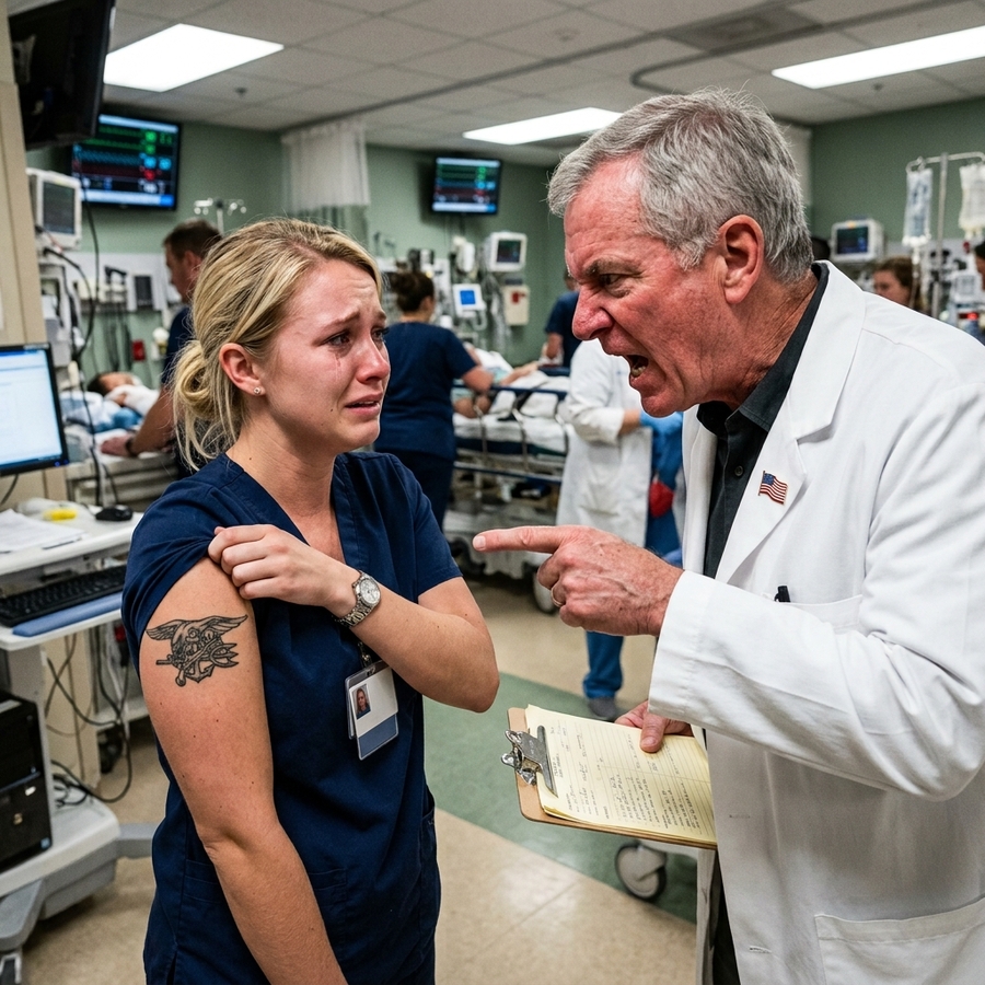 Entitled ER Doctor Told The Rookie Nurse to Cover Her Military Tattoo — He Never Knew It Would Rescue an Entire SEAL Team