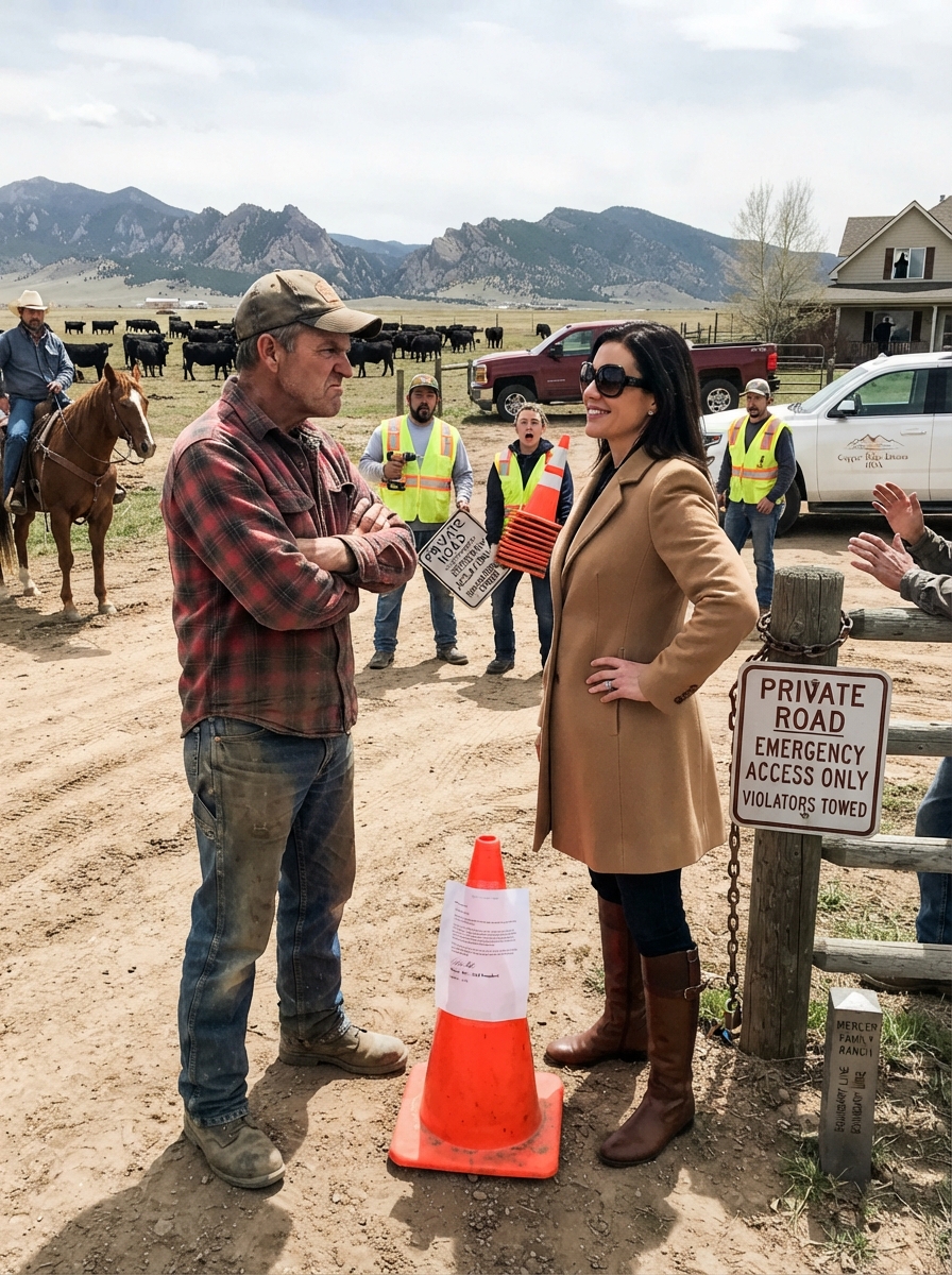WHOLE STORY: The first orange cone was standing on my grandfather’s bloodstain. The second was chained to my cattle gate.
