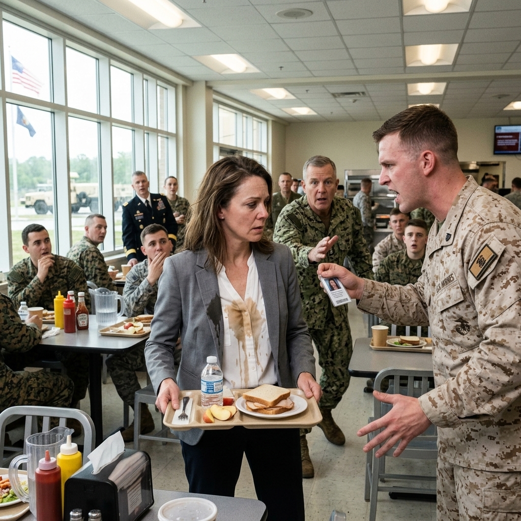 WHOLE STORY: A Marine shoved me in the Pentagon cafeteria—spilling coffee down my blouse while hundreds watched