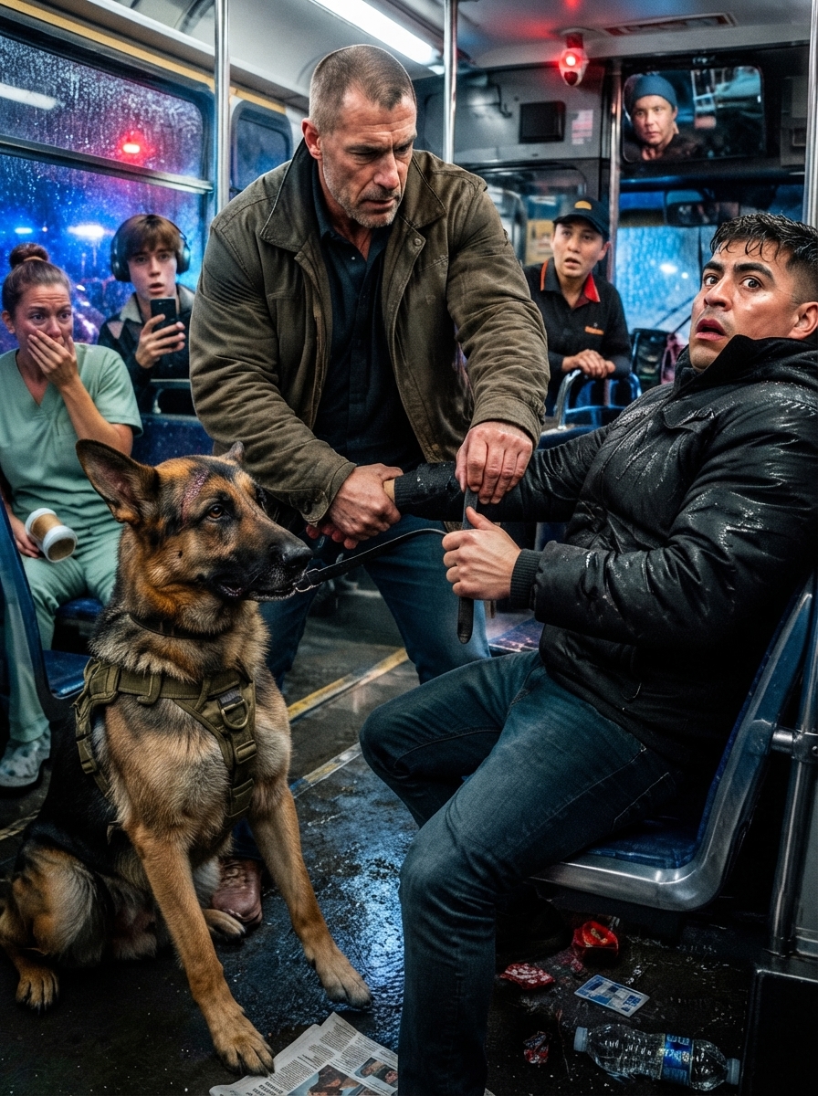 WHOLE STORY: I was just a tired man on a late-night bus, trying to get home with my dog. The rain hammered the windows