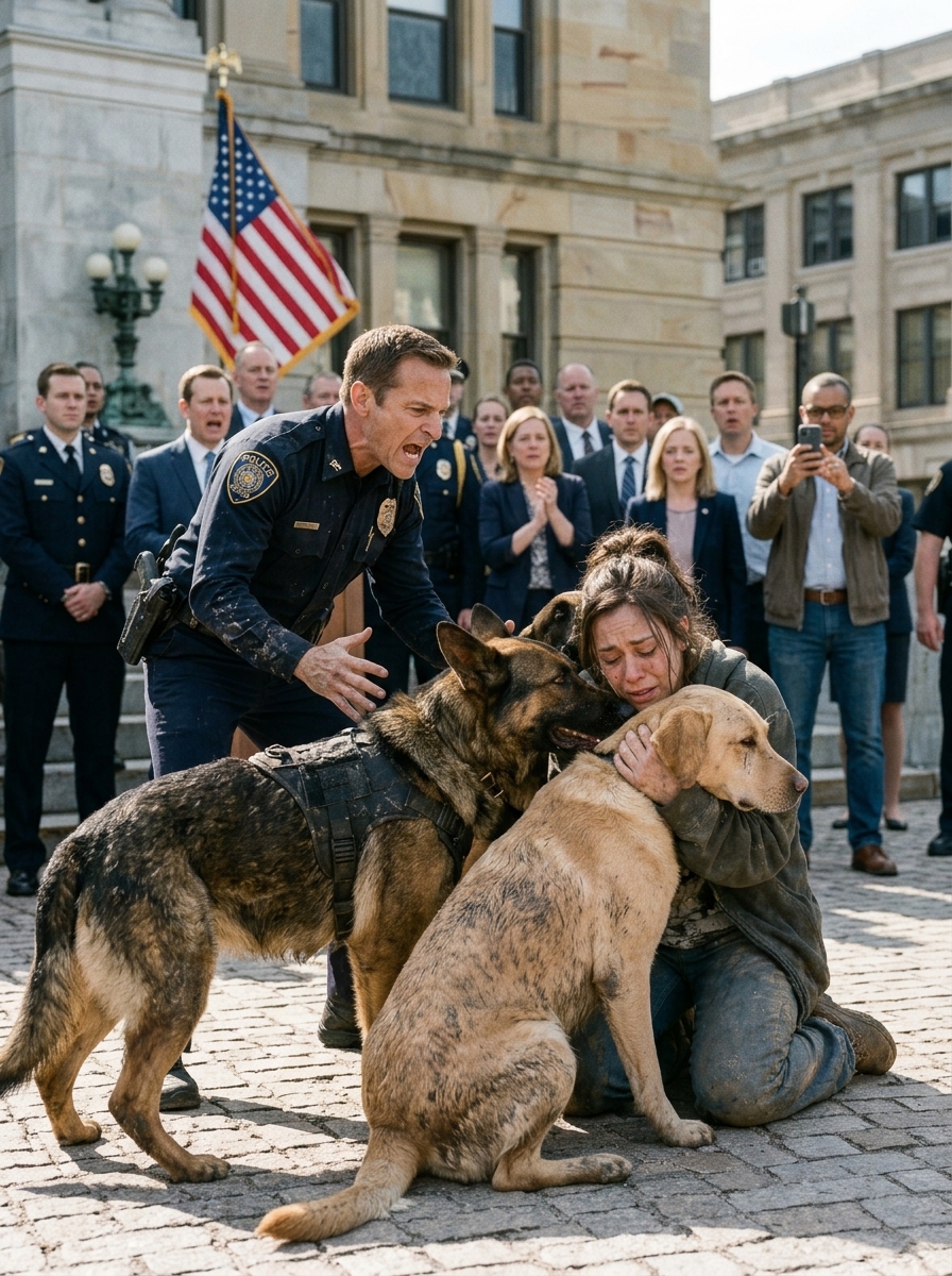 PART 2 – FULL: TWO MILITARY DOGS BROKE FORMATION AT MY FATHER’S MEMORIAL and ran straight for me — then the envelope that slipped from my coat bore my name and his