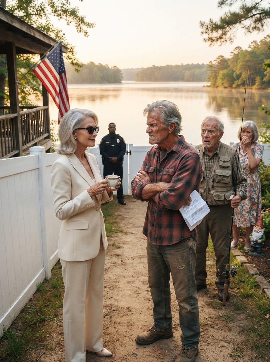 PART 2 – FULL: The buzz of power tools at dawn is a sound I’ll never forget. I stepped outside my cabin to find Margaret Windham installing a white vinyl fence across the dirt path I’d used for 23 years.