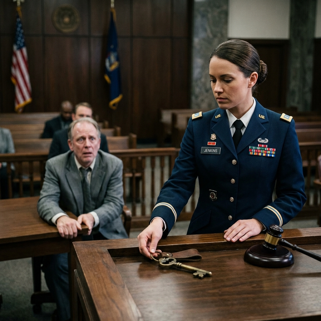 The room went completely silent when I walked into probate court wearing my Army Service Uniform and handed the judge Grandpa’s hidden brass key.