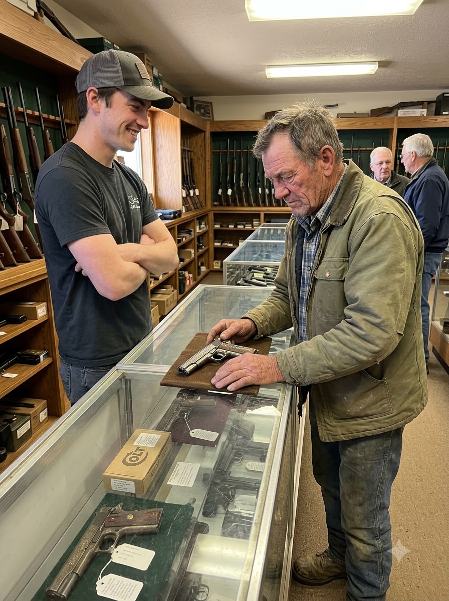 PART 2 – FULL: The gun clerks LAUGHED at the muddy old farmer asking for a pistol. The owner walked in, SLAMMED his inventory box down