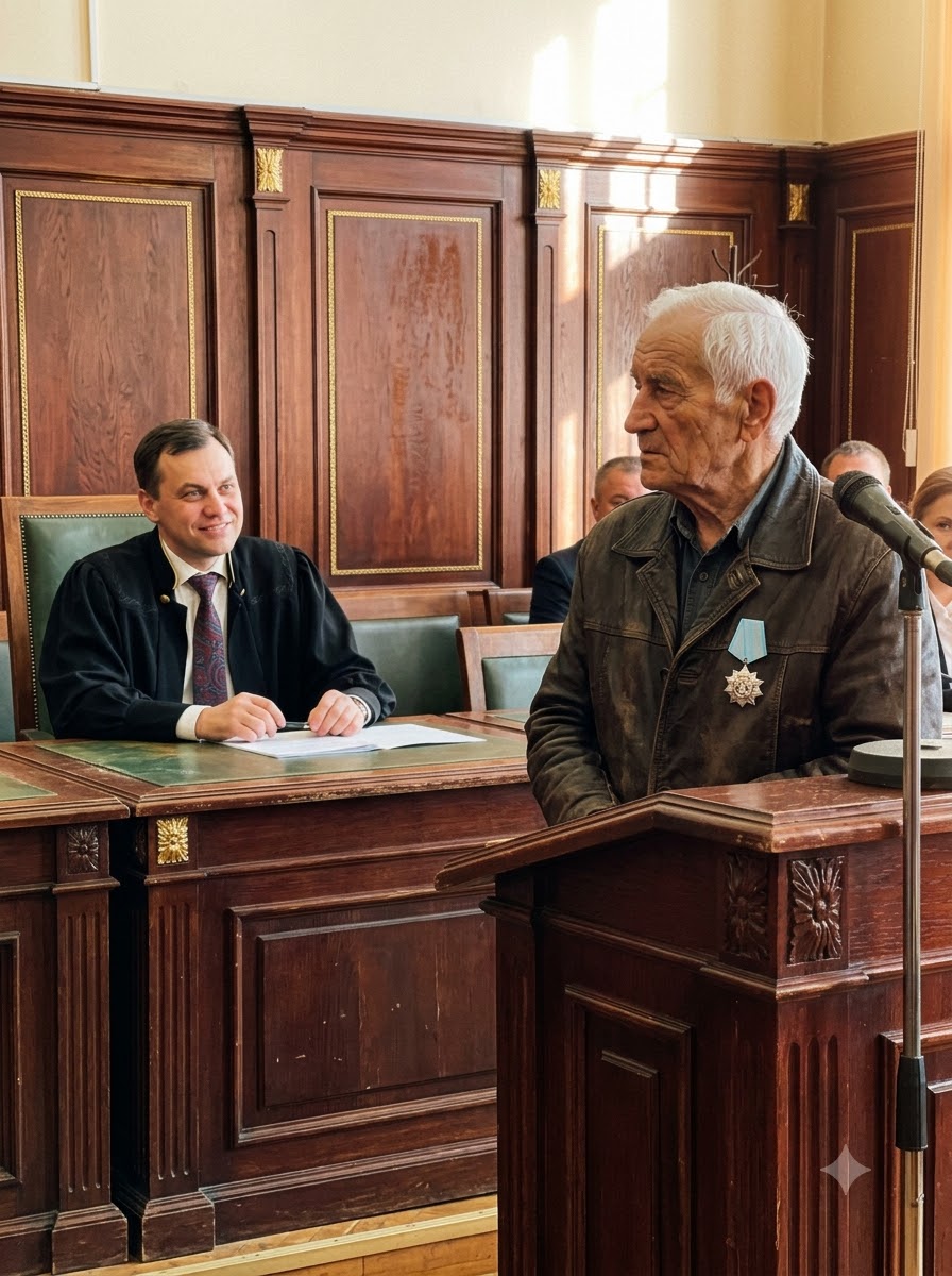 PART 2 – FULL: A judge MOCKED an 84-year-old man in a faded denim jacket, ordering him to remove the pale blue ribbon pinned over his heart.