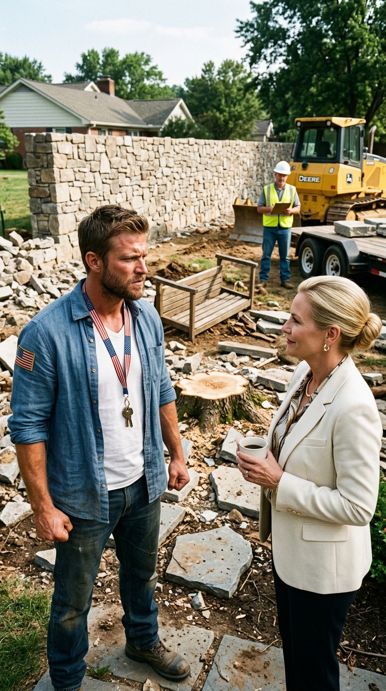 WHOLE STORY: I came home from my honeymoon to find an 8-foot stone wall cutting through my father’s MEMORIAL GARDEN—Then I saw Tammy Bridwell smiling on the other side.