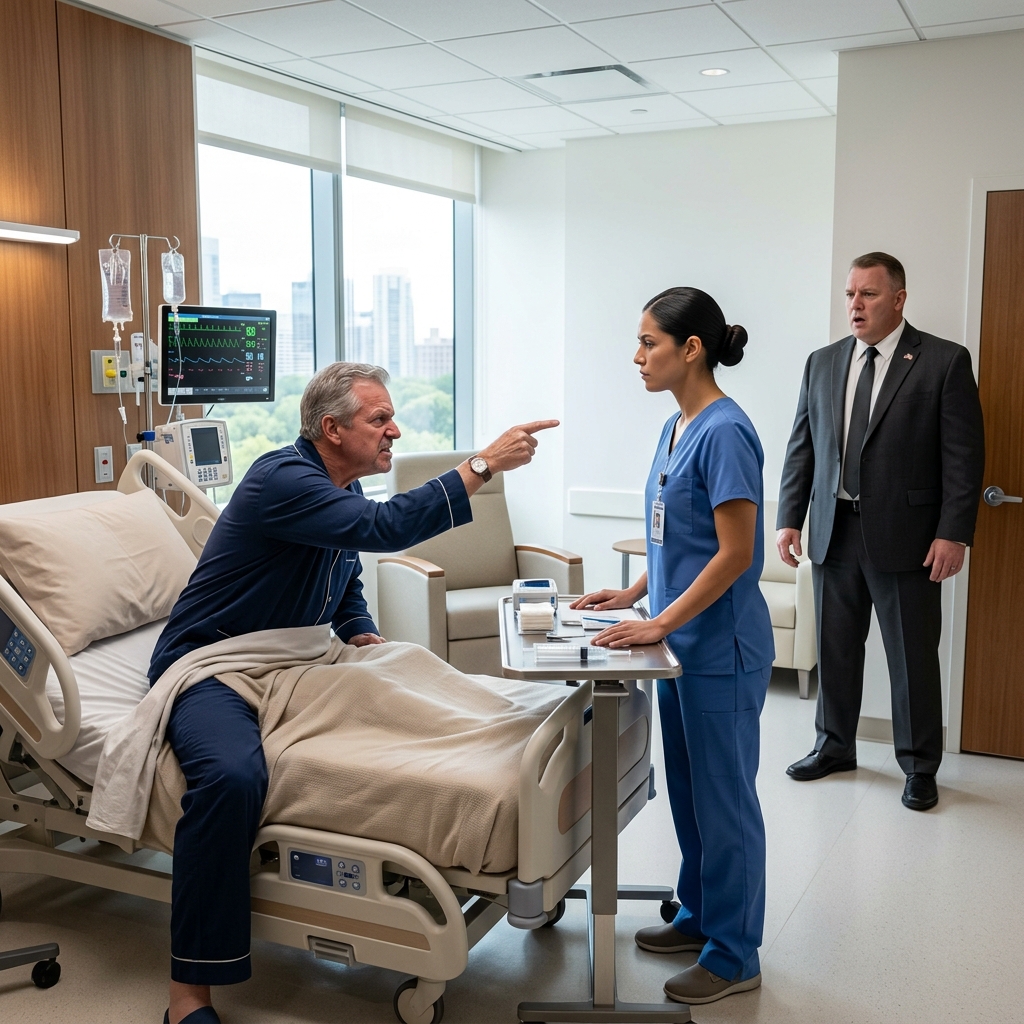 The ruthless billionaire patient humiliated the hospital staff and threatened to liquidate their pensions but everything changed when he grabbed the quiet nurse by her collar and exposed the matte black titanium military tags hidden beneath her scrubs.