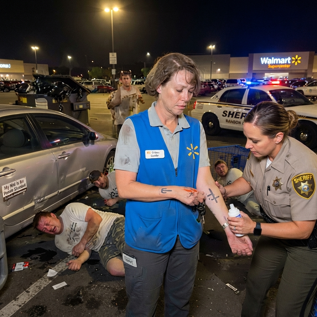WHOLE STORY: The night FOUR MEN cornered me in a Walmart parking lot, I begged them not to make me remember who I used to be. Then a sheriff recognized the tattoo under my watch—and I knew my quiet life was OVER. What happens when a woman trained to ki*l stops running?