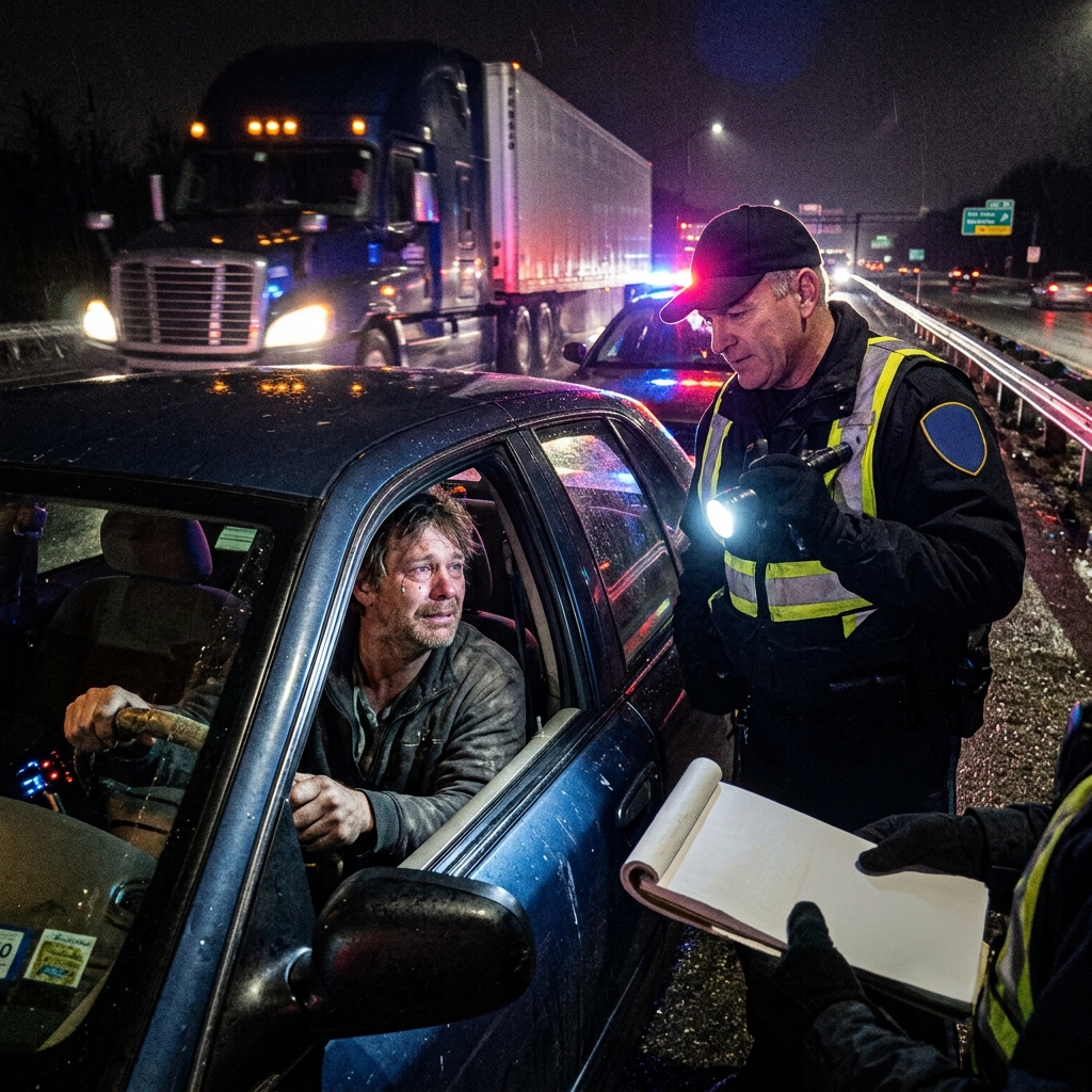 WHOLE STORY: I PULLED OVER a man doing 89 in a 60 on a frozen November night, my ticket book already open and pen ready — until he gripped the steering wheel with hands that shook like leaves and whispered about a hospital call.