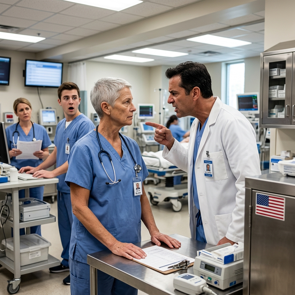 The arrogant chief of emergency medicine publicly humiliated the quiet Ohio trauma nurse for saving a dying federal contractor — completely unaware of the faded military ID hidden in her scrub pocket. Who is she really?