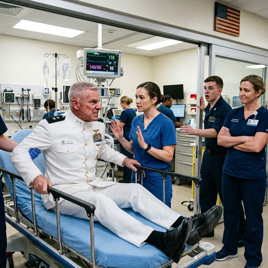 The charge nurse handed the rookie a deaf VIP patient as a cruel joke, smirking as the trauma bay erupted into chaos. The bleeding admiral fought everyone—until the new nurse raised two fingers and did the one thing no one expected. What happened next left the room in stunned silence.