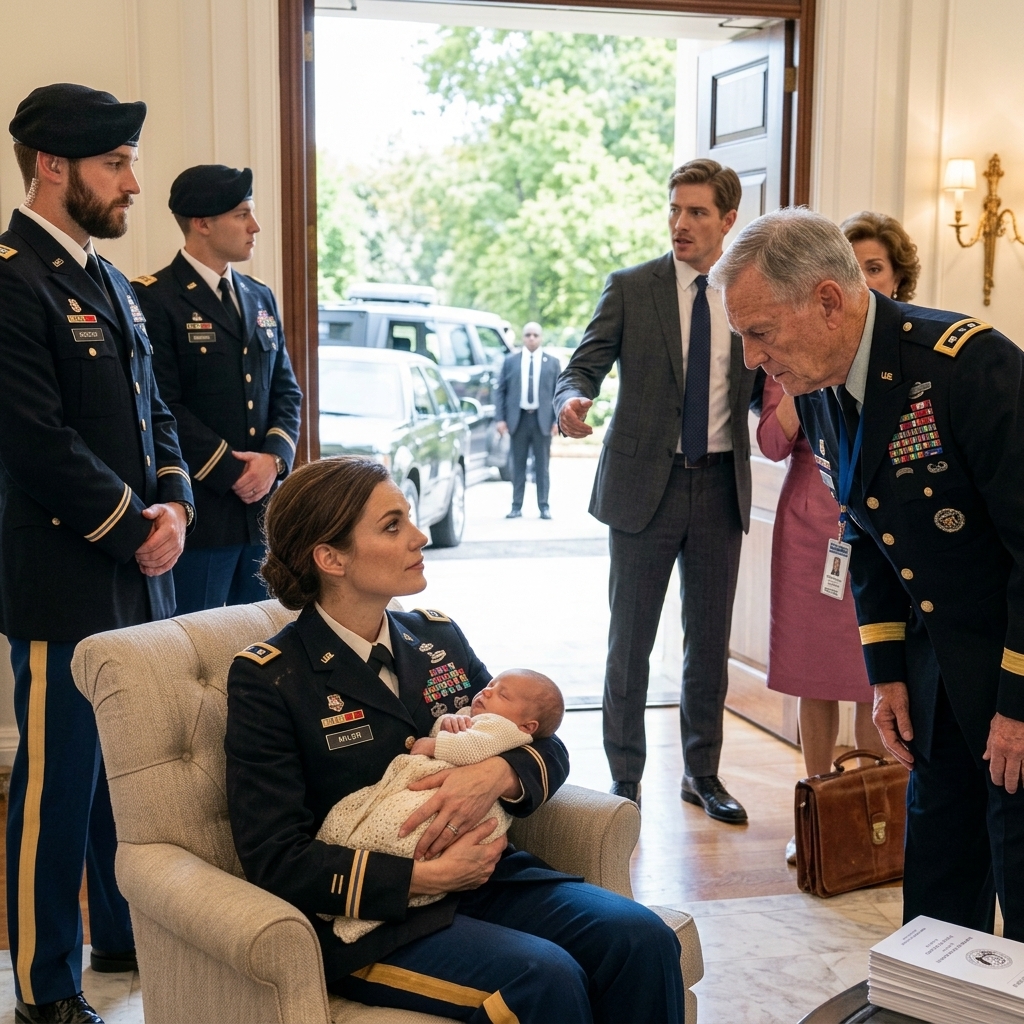 WHOLE STORY: My husband called me dramatic and walked out while I bled on the kitchen floor in labor. Two days later, he came home smiling to meet his newborn—and found black SUVs lining the driveway, a general waiting in dress uniform, and a truth he never saw coming. What happens when the woman you abandoned isn’t a helpless wife but an active-duty officer?