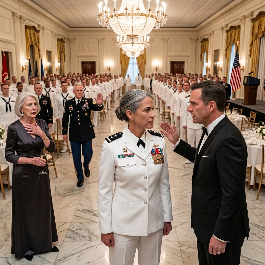 They called her trash in front of 400 Navy SEALs, and her brother slapped her across the face. Then the Master Chief’s voice cut through the hall: “Detain that man.” But why did every operator in the room stand up before she even spoke a single word?