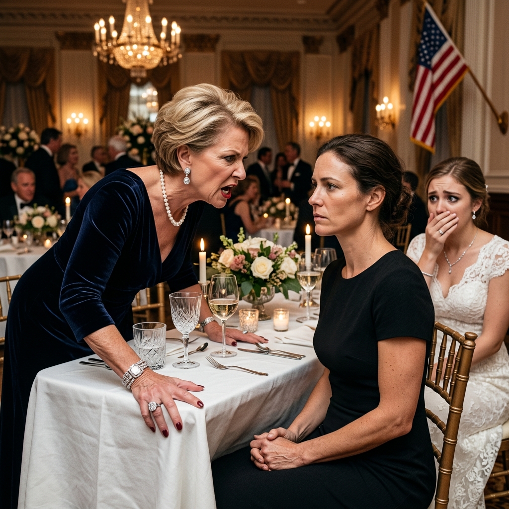 The Arlington society matriarch publicly humiliated her youngest daughter before fifty VIP guests at the Jefferson Club but the incoming Atlantic Fleet commander recognized the specific shrapnel scars on her wrist. What happens next?