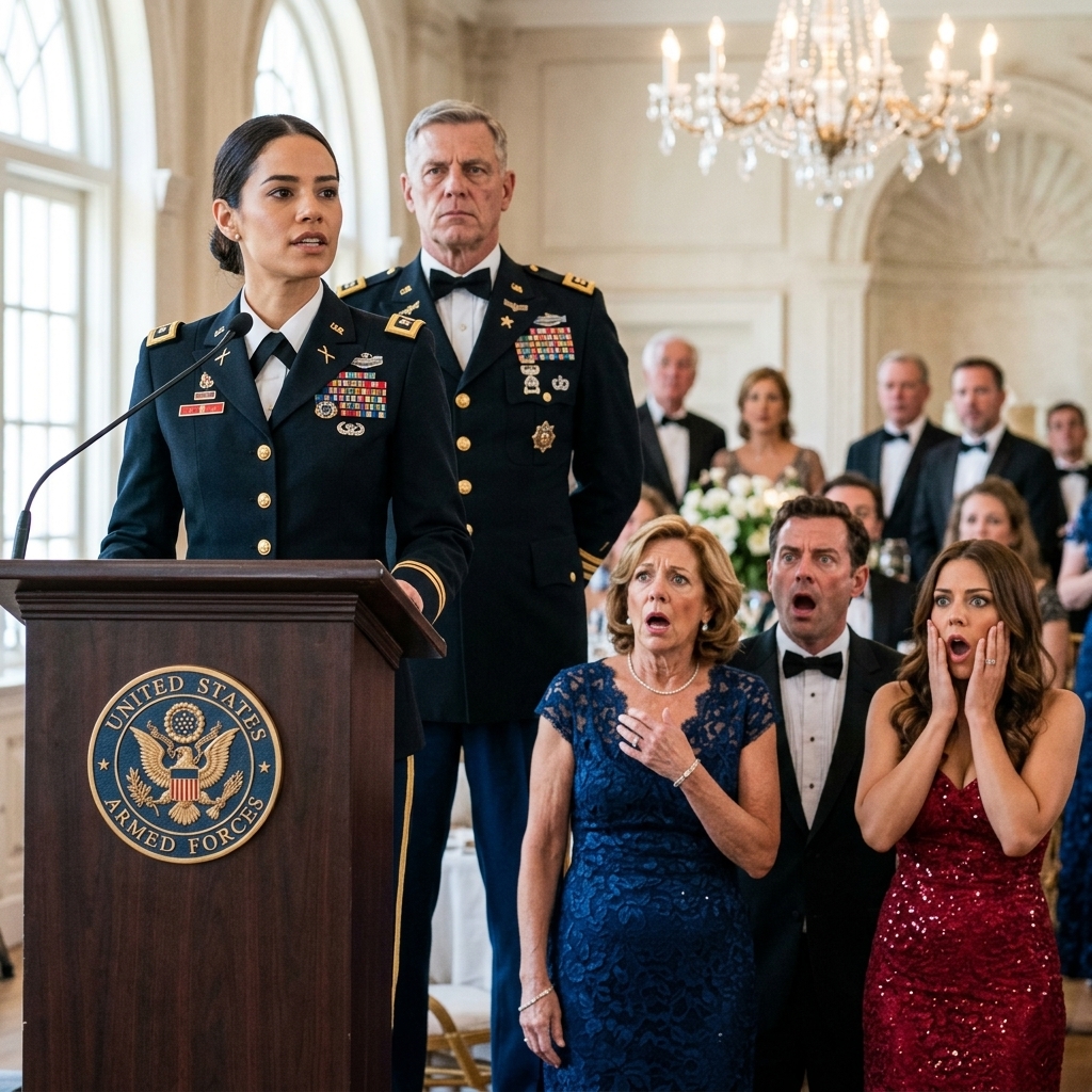 WHOLE STORY: My mother looked at my Army dress uniform and whispered, “Don’t stand next to your sister. You’ll ruin the family photo.” I stepped aside—because after twelve years of service, I was tired of begging for a place. Then a FOUR-STAR GENERAL walked into the ballroom, saluted me in front of everyone, and I realized everything I thought I knew about my family was about to CRUMBLE.