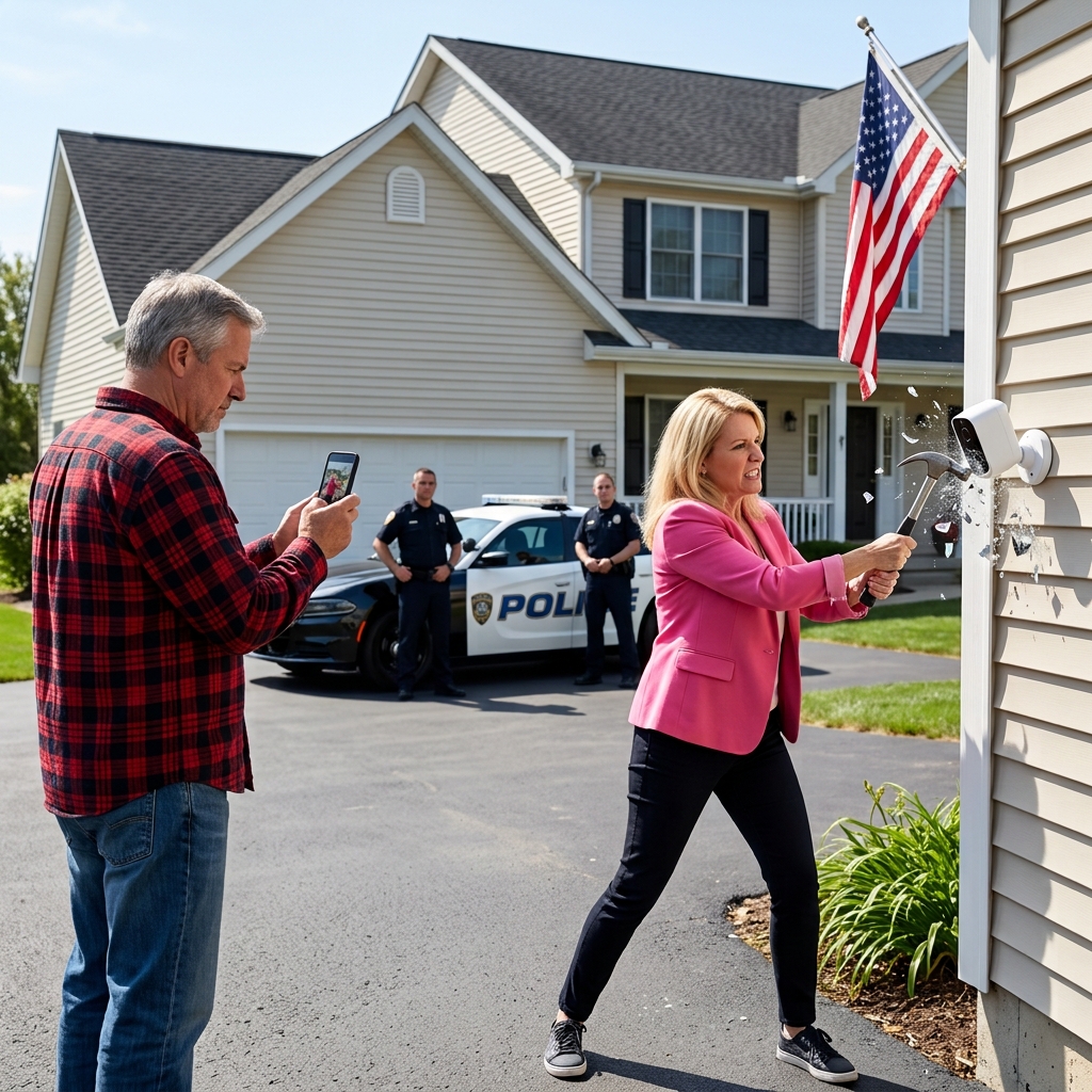 HOA Karen Smashed My Security Camera To Show Her Power — She Didn’t Know A Sheriff Was Watching It Livestreamed, And It Cost Her Everything