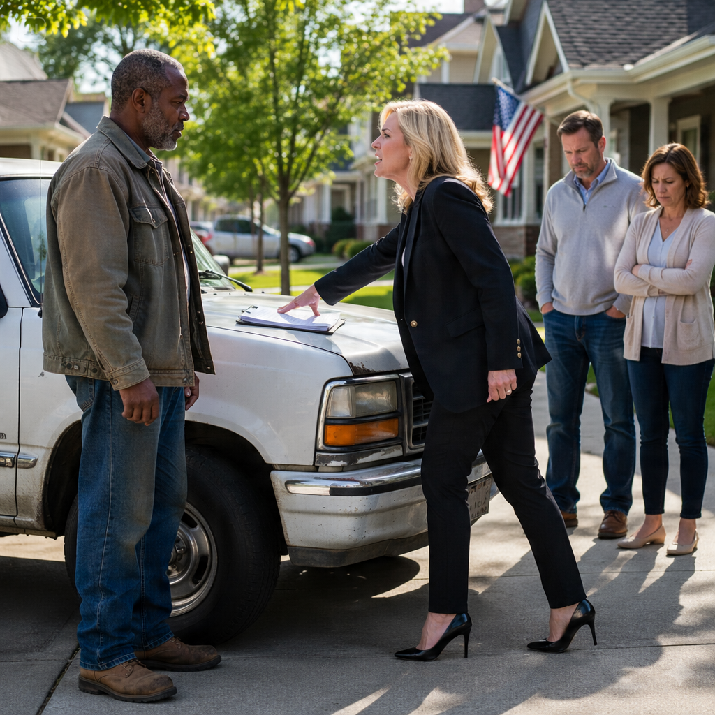 Wealthy HOA President Demands One Million Dollars From A Quiet Black Landscaper Parked In His Own Driveway But She Never Expected What He Kept Hidden In His Jacket Pocket. Will She Lose Everything?