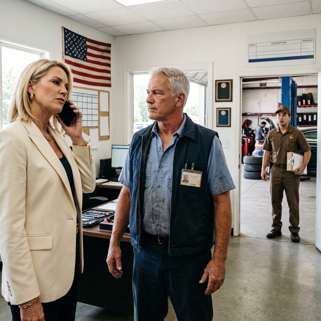 The Ridgemont Estates HOA president slammed her hands on the counter to demand free fuel from the silver-haired mechanic — never realizing this quiet man used to be Craton County’s Chief of Police. What happens when she dials 911?
