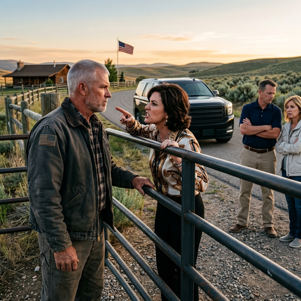 The arrogant HOA president sued a 57-year-old Wyoming rancher for four million dollars and mocked his dirt-stained clothes, unaware he legally owned the only paved exit road out of her luxury neighborhood. What happened when he locked the steel gate?