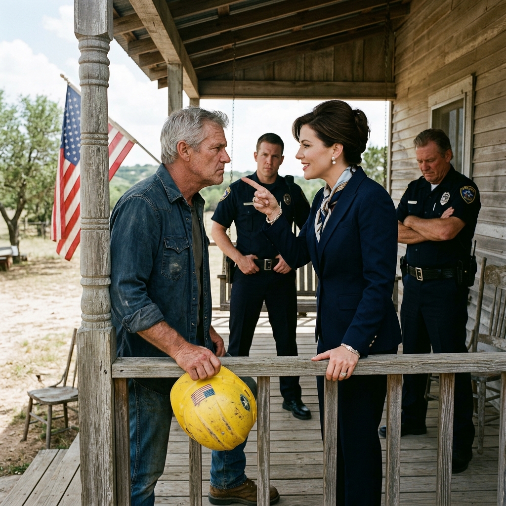 The Entitled HOA President Brought Two Armed Officers To Intimidate A Texas Construction Worker On His Own Porch — But She Never Expected What Was Hidden Inside His Hard Hat — Will She Lose Everything?