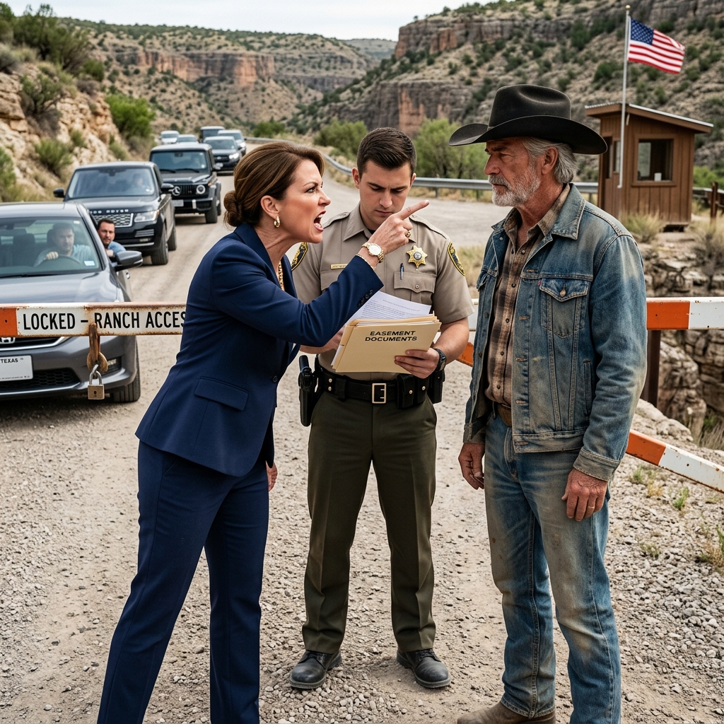 The wealthy HOA president laughed at the dusty rancher blocking Cedar Bluff bridge — until a faded Army Combat Engineer patch changed the entire jurisdiction — who actually owned the multi-million dollar crossing?