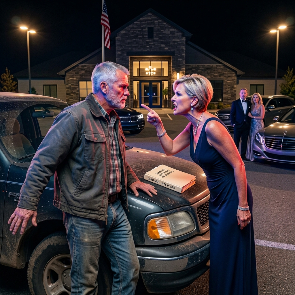 The wealthy Cedar Bluff HOA president pointed her manicured finger at a quiet Texas rancher in the dark parking lot — not realizing the dusty folder in his weathered hands held the recorded deed to her two-million-dollar clubhouse — what did the sheriff do next?