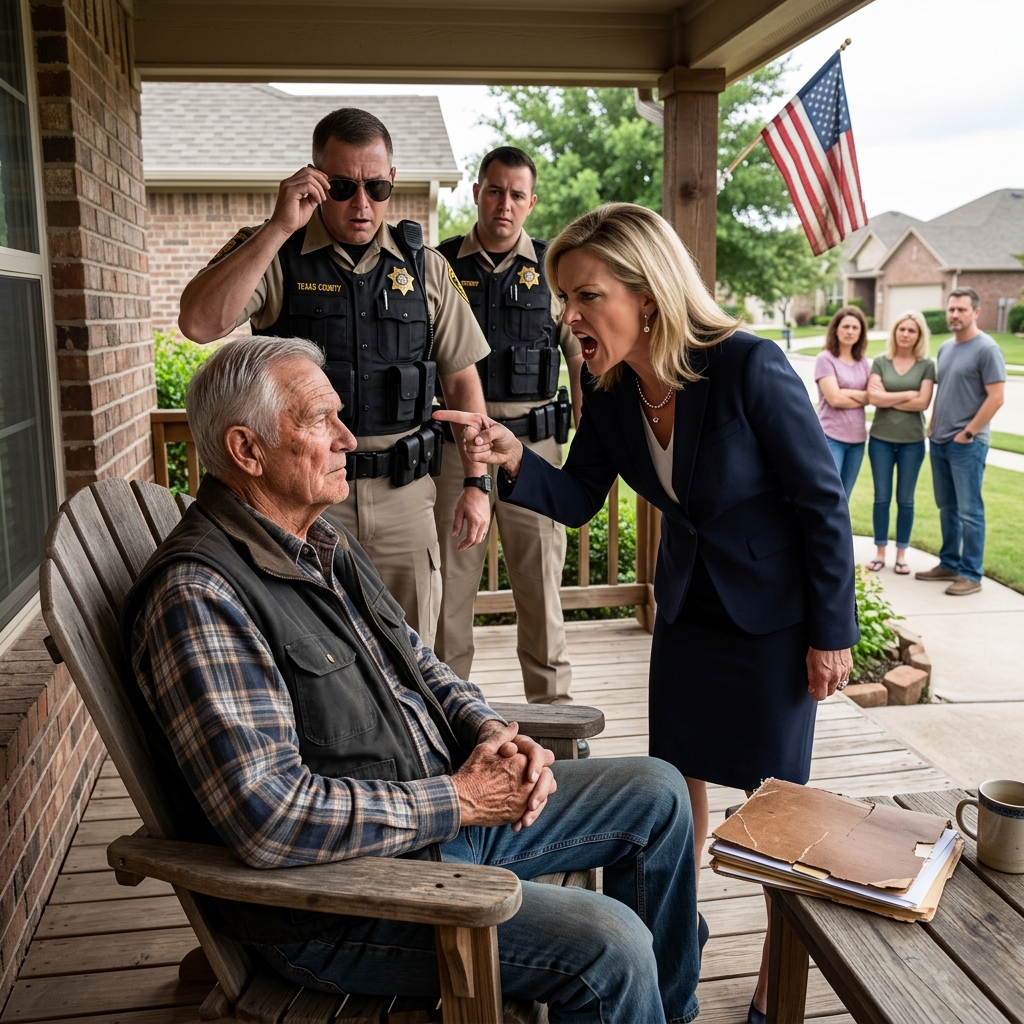 The HOA president brought three deputies to evict an 80-year-old Vietnam veteran from his own front porch — but she never realized the responding officers used to work for him. Will her arrogance cost her everything?