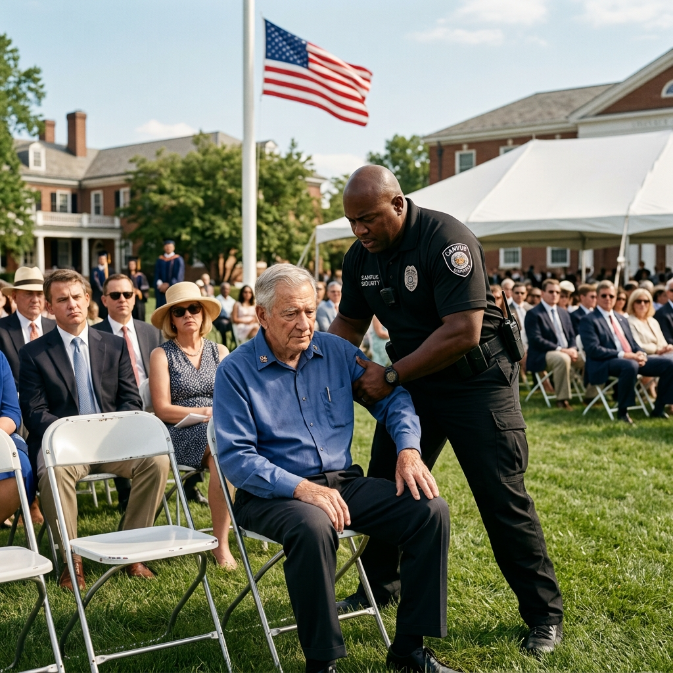 An Overzealous Security Guard Tried to Kick an Elderly Veteran Out of His Daughter’s Graduation, Unaware That a Four-Star Marine General Was Watching