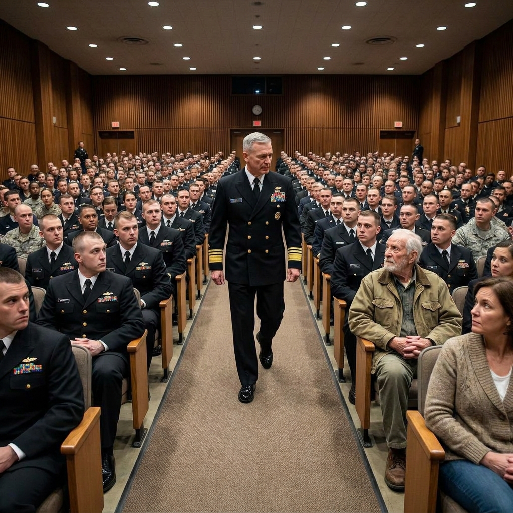 The grease-stained canvas jacket had a small tear near the bottom hem when I watched two young recruits mock the old farmer sitting in the back row of our formal military ceremony.