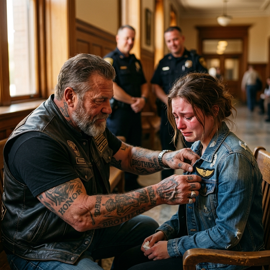 The Ash Grove Courthouse Went Dead Silent When 500 Motorcycles Blocked the Square — Until the Heavily Tattooed Rider Knelt on the Marble and Whispered, “She Made This By Hand, Didn’t She?”