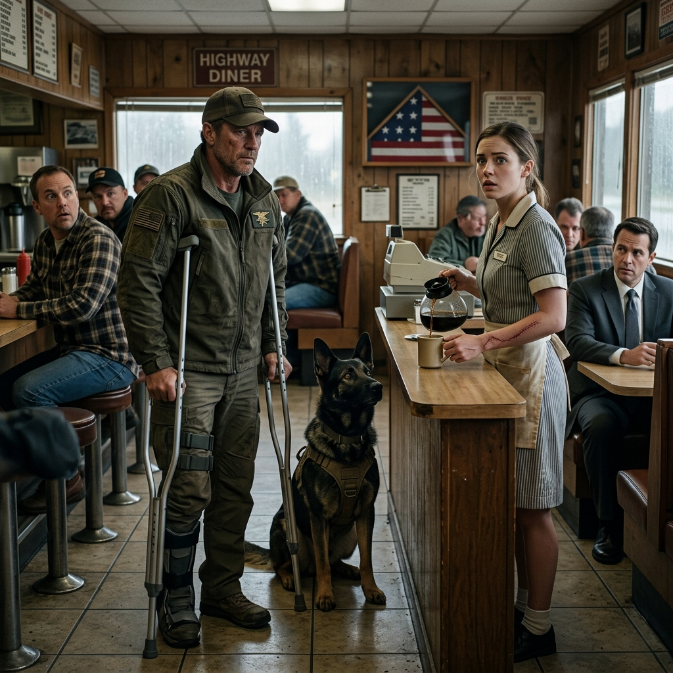 The Customers Refused to Sit Near a Wounded Soldier, but a Hidden Scar on the Waitress’s Wrist Uncovered a Truth That Left Them in Tears