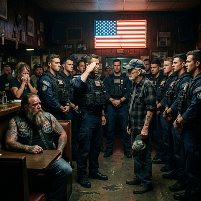 The Biker Messed With a Frail Old Veteran, Until Twelve Navy SEALs Kicked Down the Bar Doors