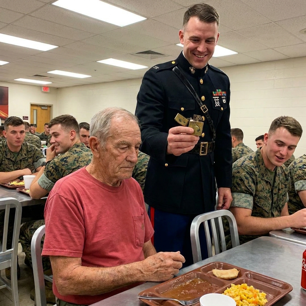 I was eating a quiet lunch in the chow hall when a Marine captain laughed at my age and tried to steal my lighter.