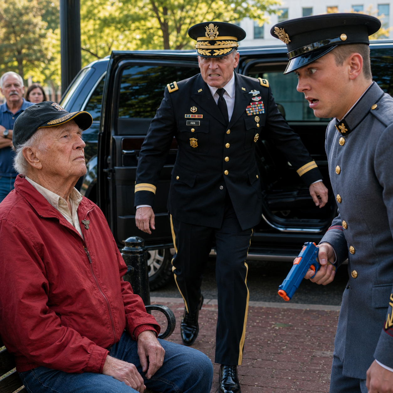 I watched an arrogant military cadet press a training pistol to the head of an 87-year-old man in the public square.