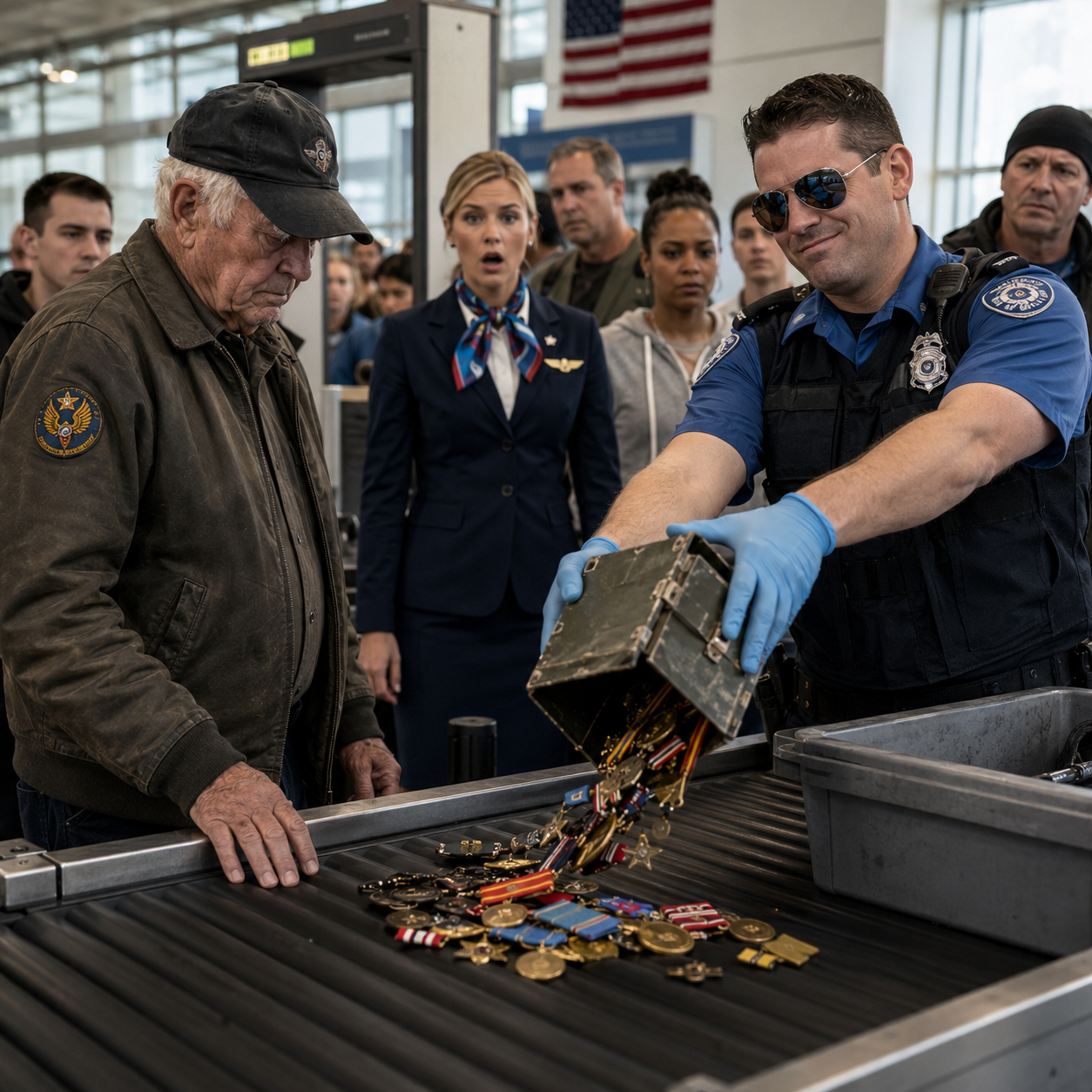 I was working the priority desk at Terminal C when I watched a smug TSA agent dump an 82-year-old veteran’s Bronze Star into a plastic bin like cheap garbage.