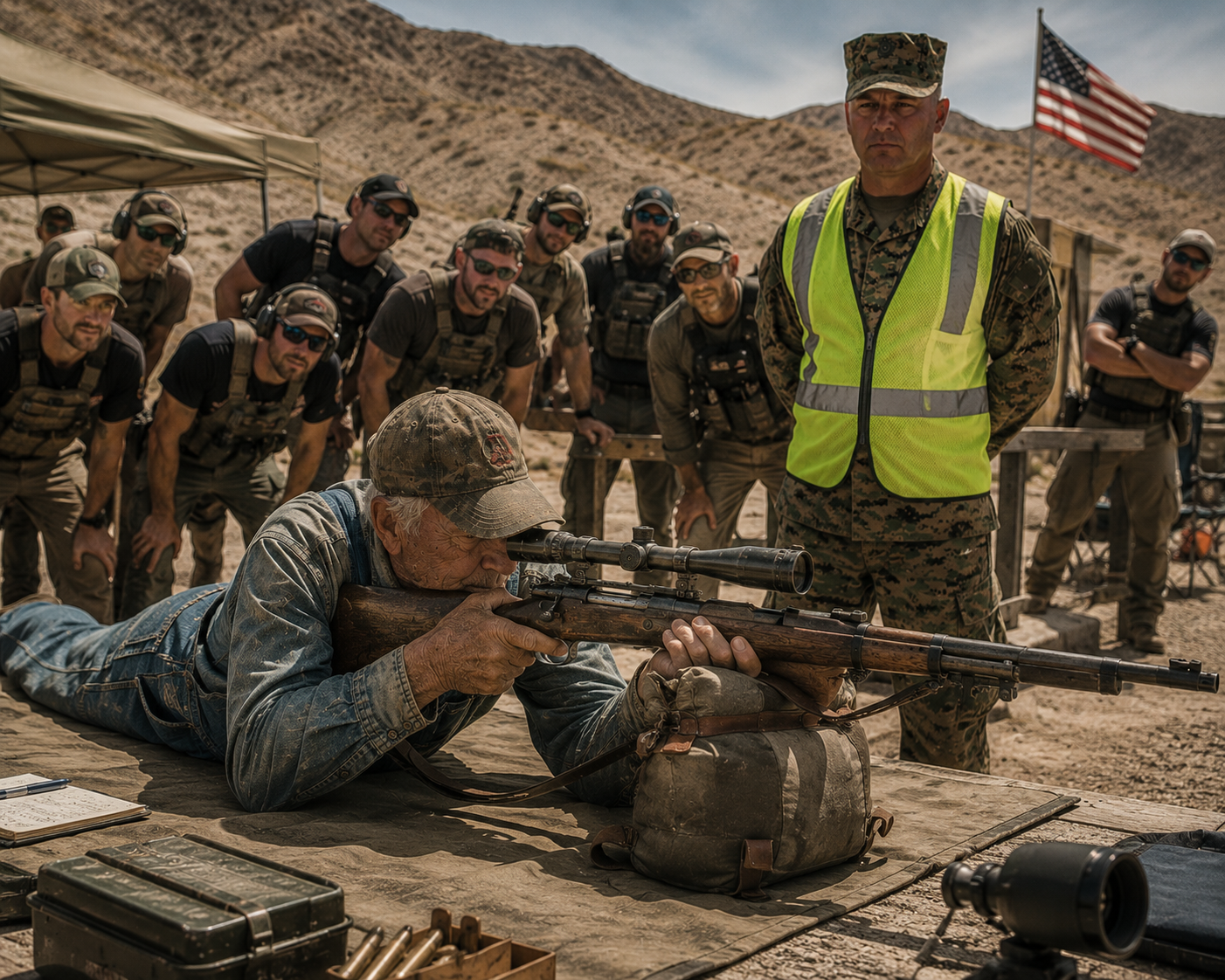 I watched two wealthy shooters in $5,000 gear laugh at the old farmer who walked up to the 1,000-yard firing line in faded overalls.