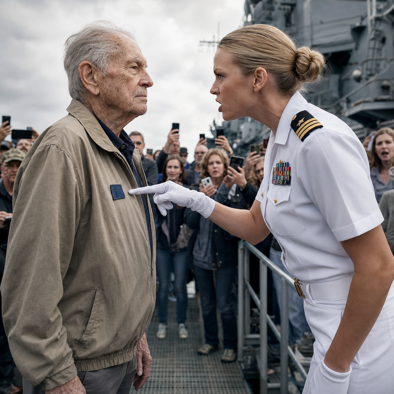 The seventy-year-old patch on my windbreaker was worn thin when the young lieutenant grabbed my arm and called me a confused security risk in front of the gathered crowd.