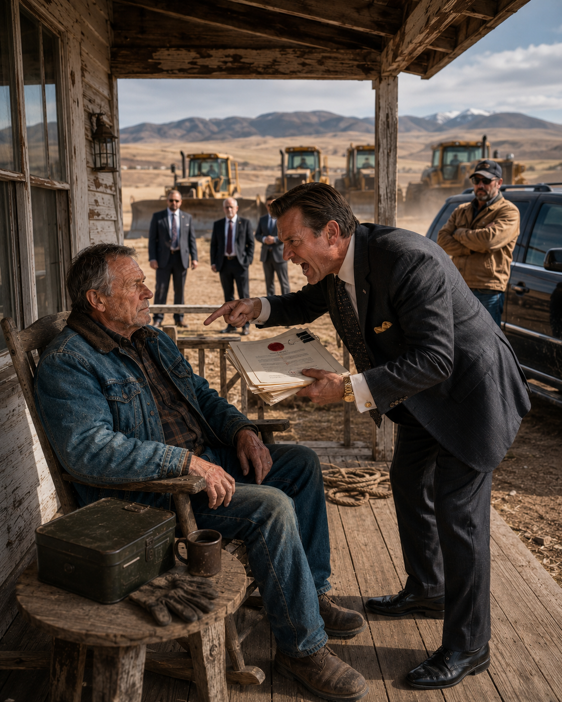 A billionaire’s lawyer stood on my porch with three idling bulldozers, laughing as he waved the $1.5 billion lease that would destroy my 1,200-acre family farm