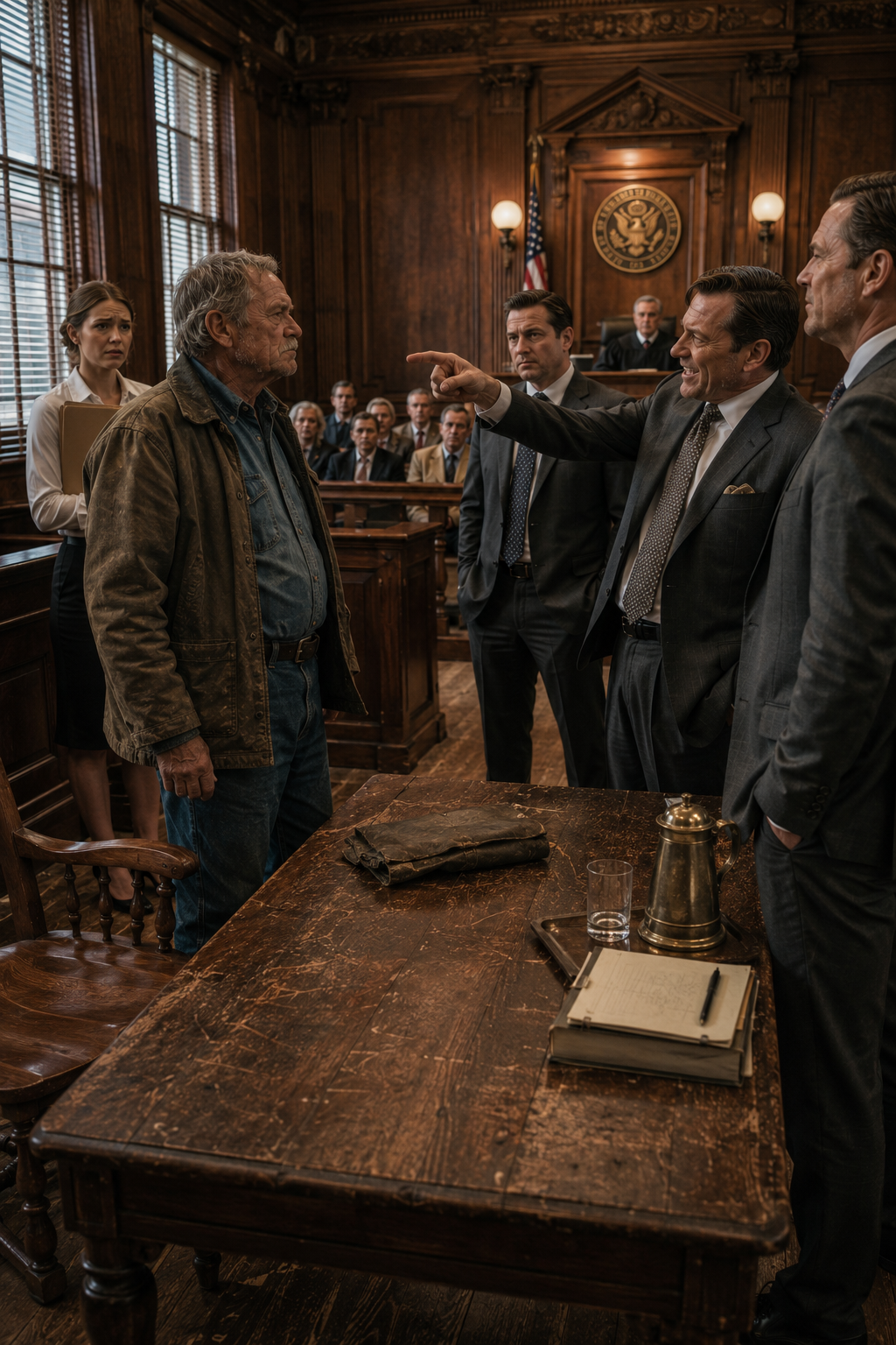 I watched the billion-dollar bank’s lawyers laugh at my worn denim shirt in the middle of Dunmore County Courthouse.