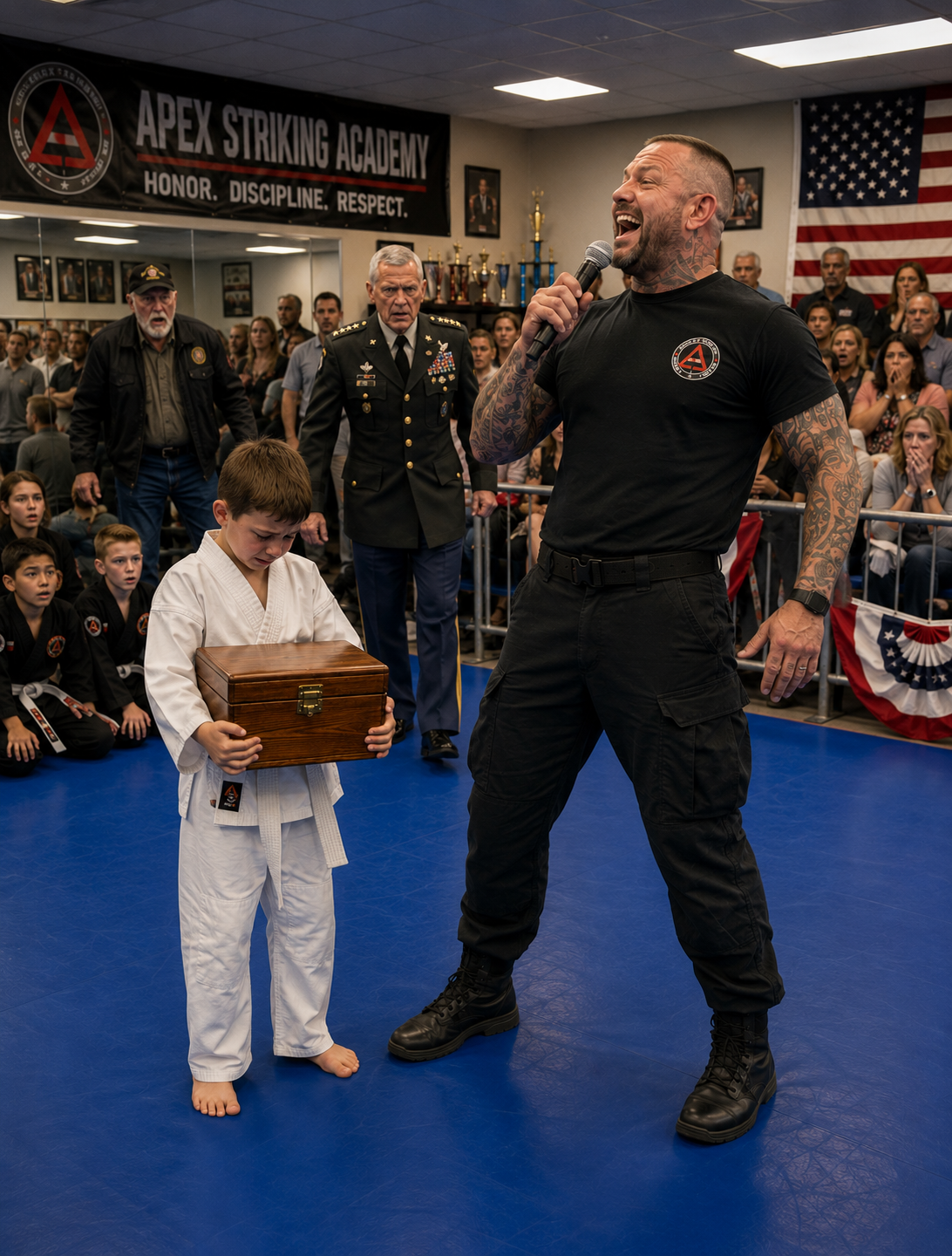 I watched the martial arts instructor stand over my bleeding ten-year-old son in front of a packed room and mock him for not having a real man at home.