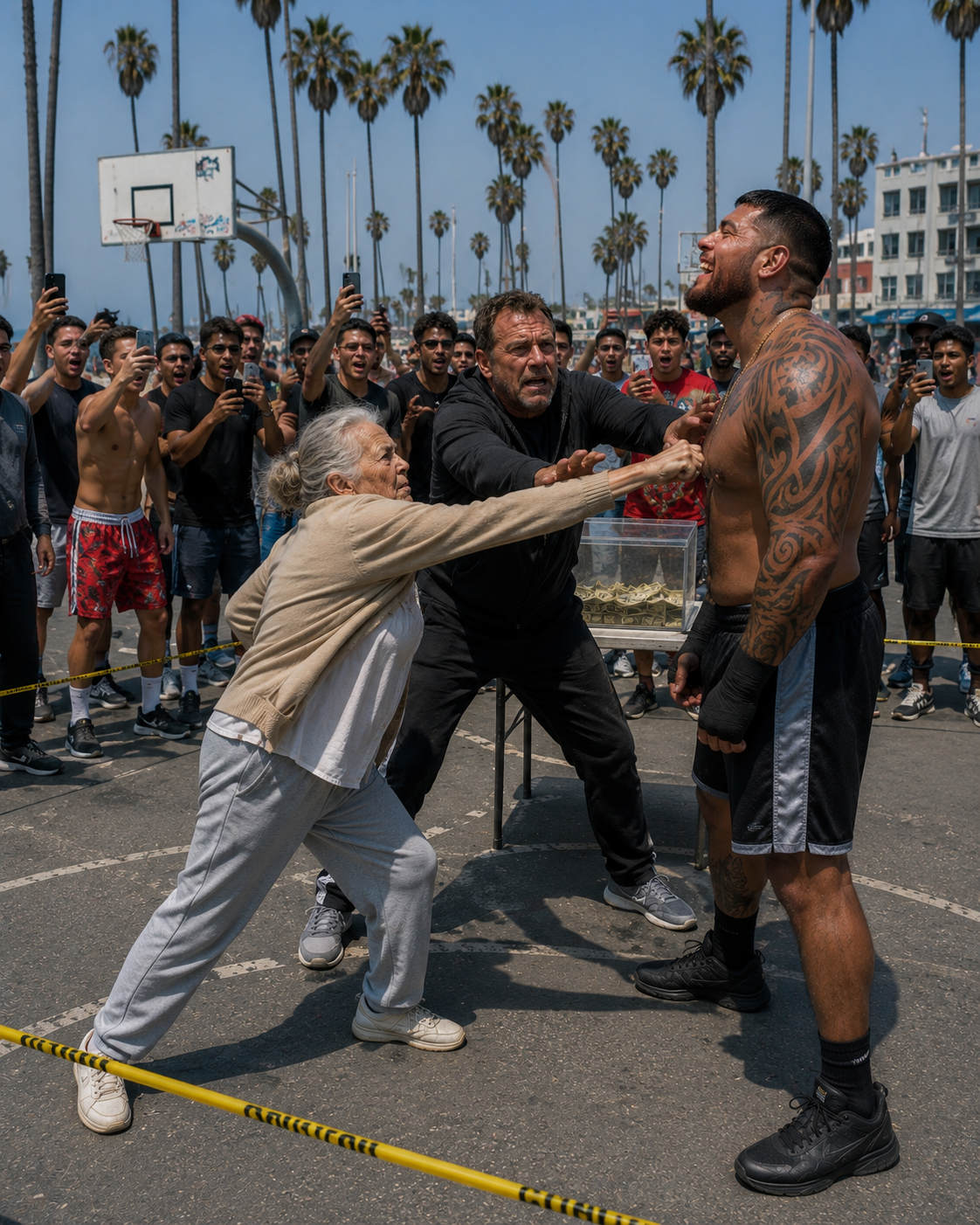 I watched my arrogant heavyweight fighter mock a seventy-year-old widow in front of three hundred teenagers on Venice Beach.