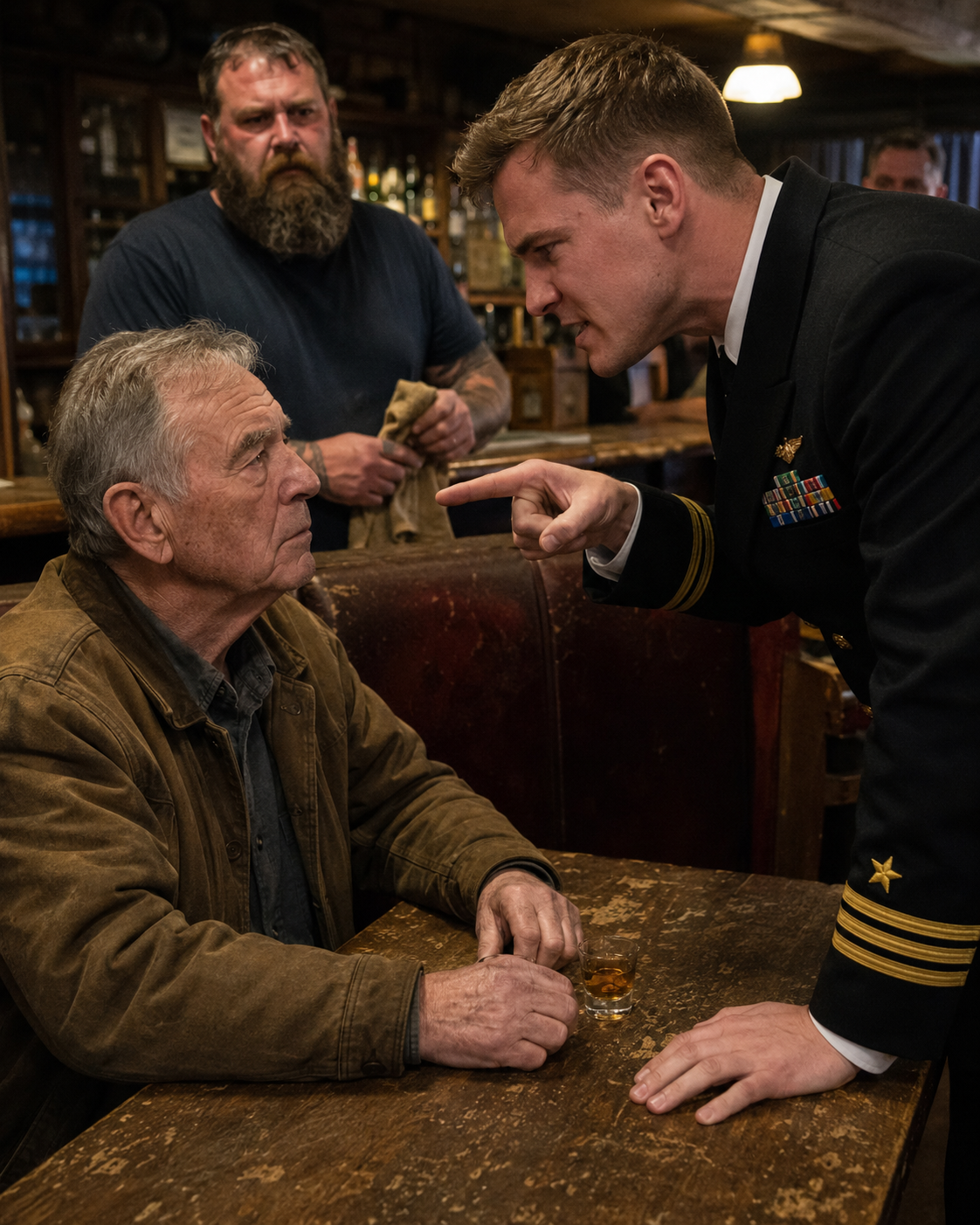 As a bartender, I watched an active-duty SEAL corner a quiet old man, laughing that he was probably just a supply clerk taking up oxygen.
