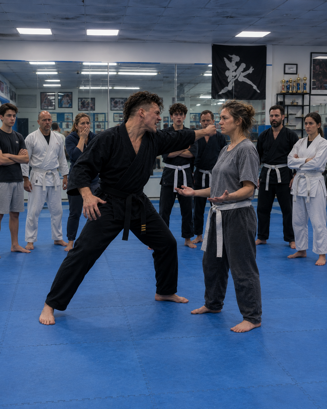 The 22-year-old instructor mocked me in front of the entire suburban dojo because I looked like a tired 35-year-old soccer mom in stained sweatpants.