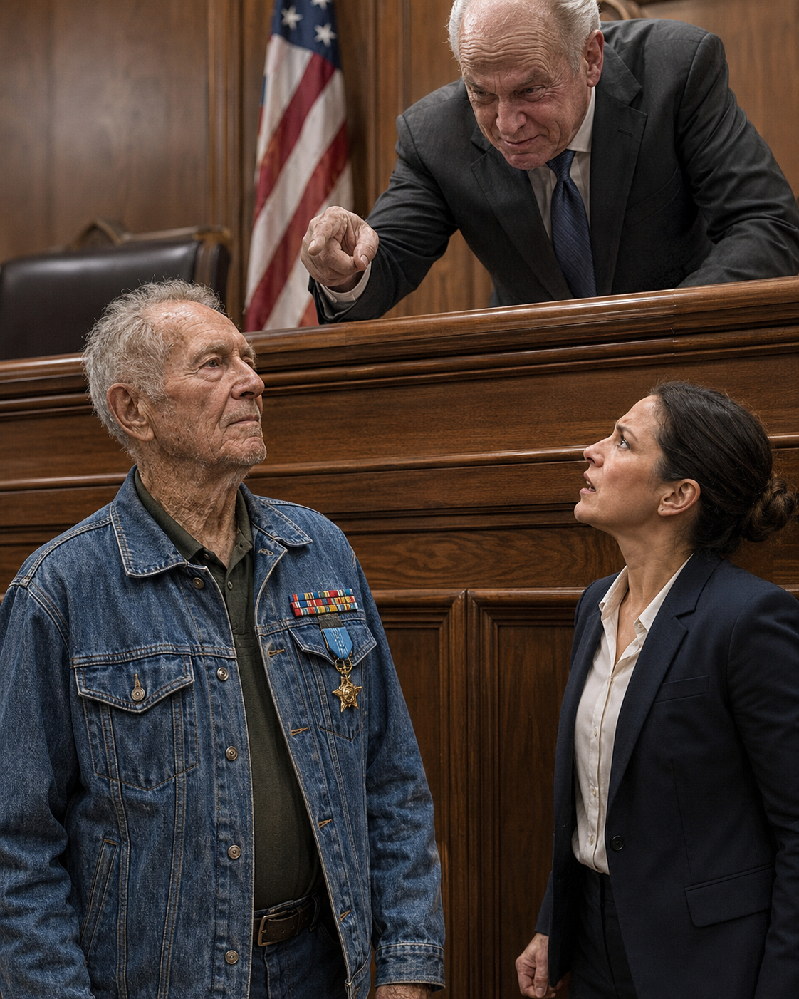 I watched a wealthy judge mock an 84-year-old veteran’s medals in a crowded courtroom, calling his faded denim jacket a cheap Halloween costume