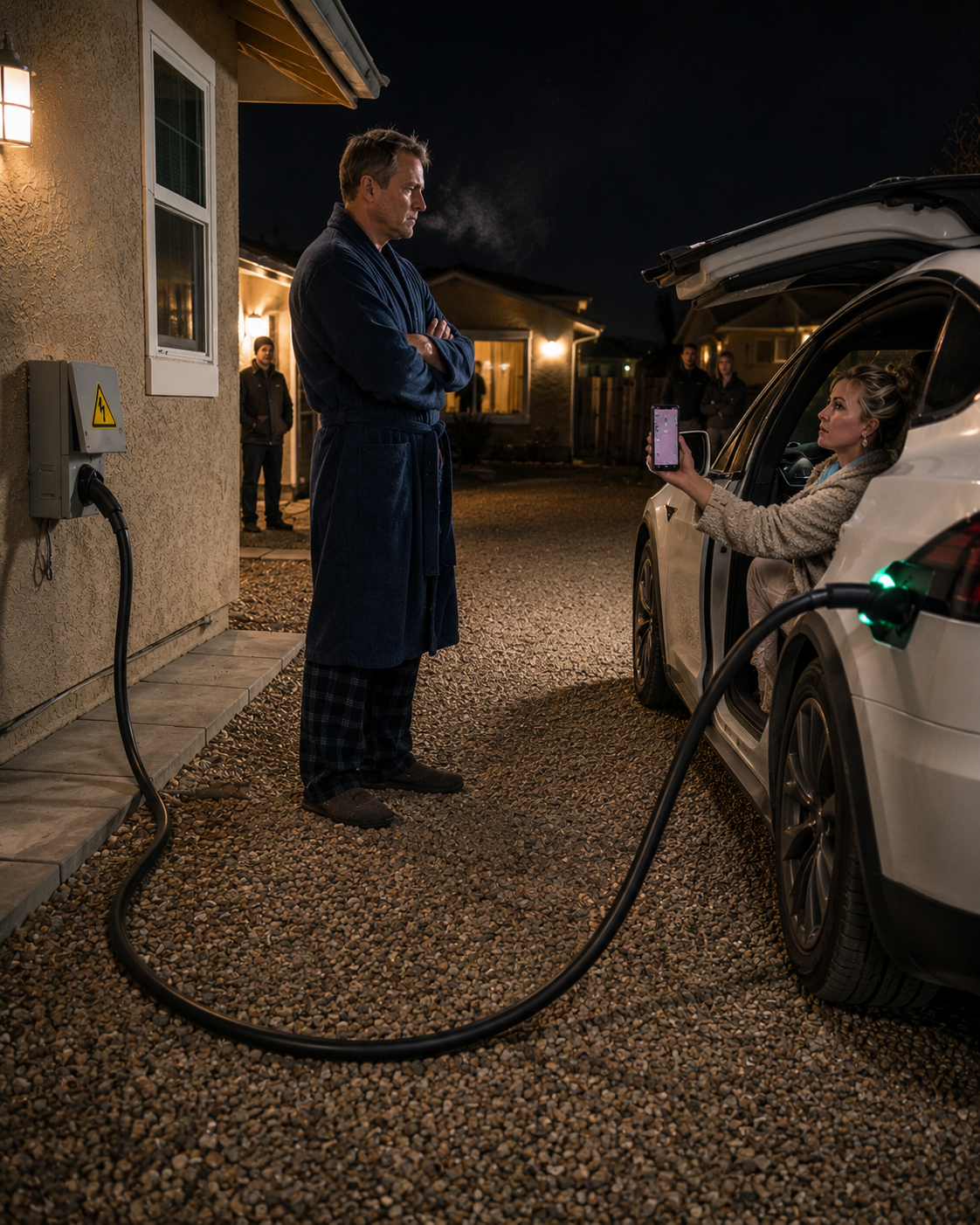 My HOA president fined me $2,500 for my permitted solar panels, then secretly plugged her white Tesla into my house at midnight to steal my electricity.