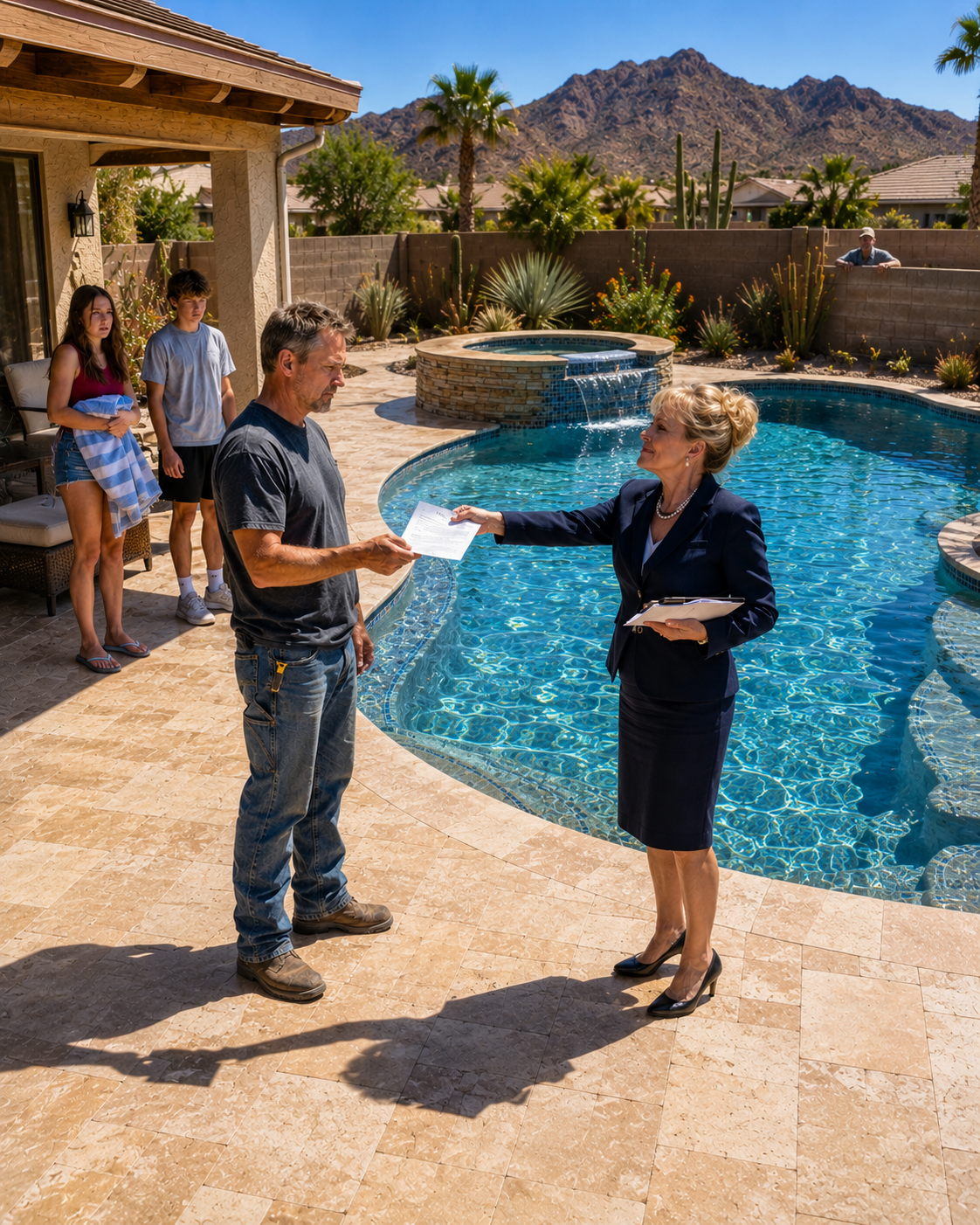 My HOA president tried to seize the $47,000 pool I spent 18 months building with my own hands, standing on my porch to announce it was “community property” now.