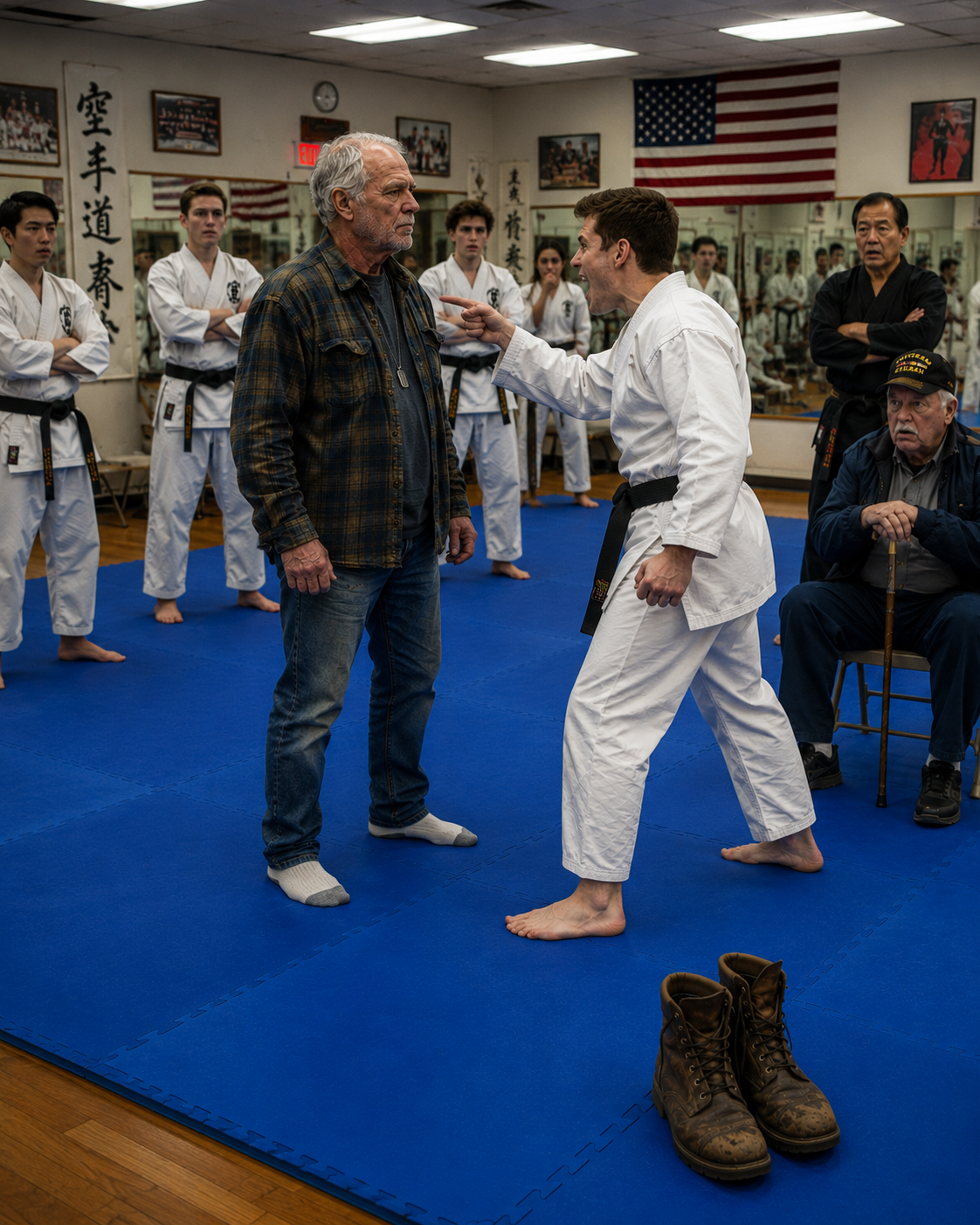 I watched a twenty-three-year-old black belt mock a quiet, gray-haired man in front of fifty parents at our local gym.